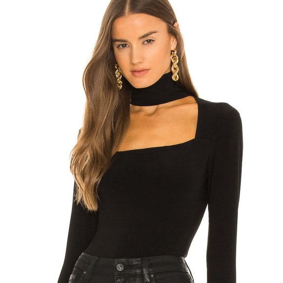 Norma Kamali Tops - Revolve Norma Kamali - Long Sleeve Square Turtleneck Top | XXS Black